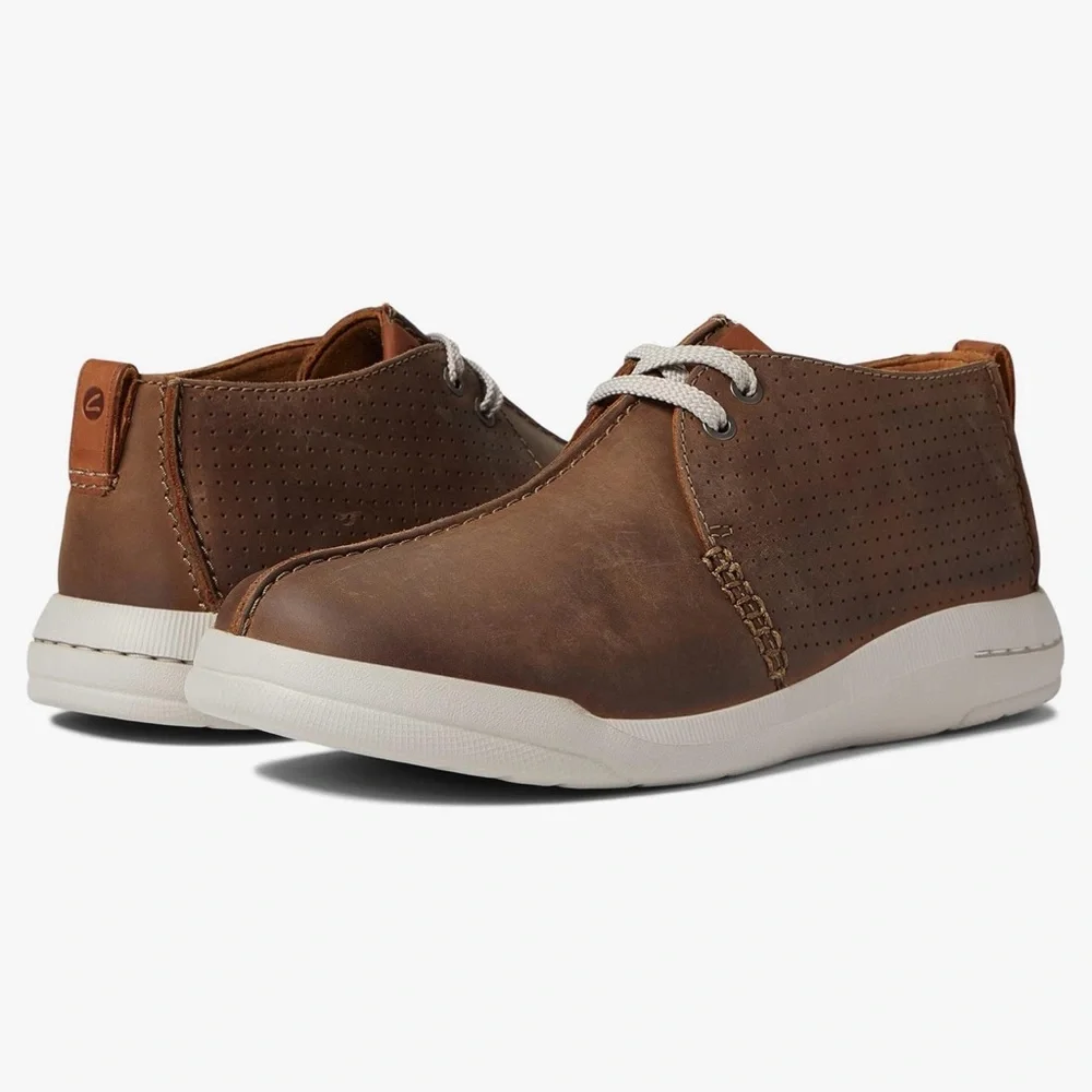 Clark’s Men’s Drift Way Seam Brown Leather‎ Shoes, Size 71/2 M, NWT